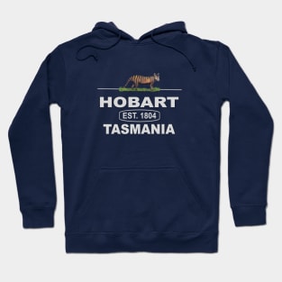 Hobart, Tasmania with Iconic Tasmanian Tiger Hoodie